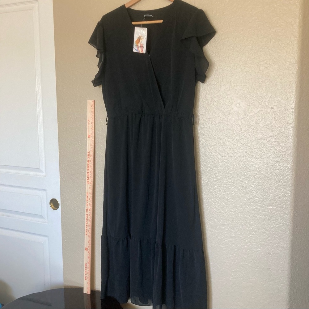 NWT Elegant Black Women's Dress Long Maxi Dress